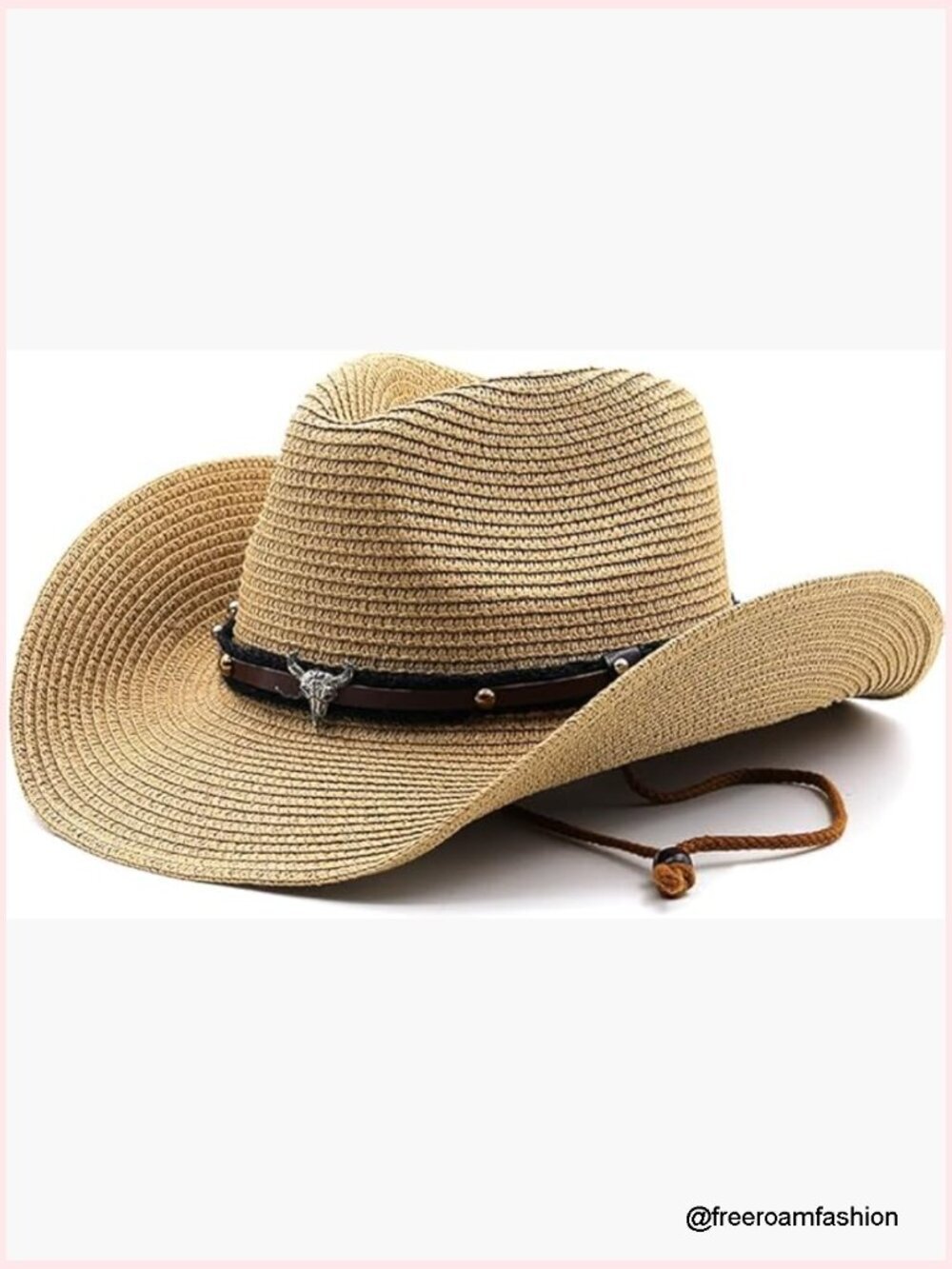 Straw Cowboy Hat Wide Brim Foldable Beach Sun Hat Unisex Lightweight